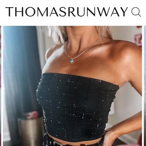 Black studded tube top